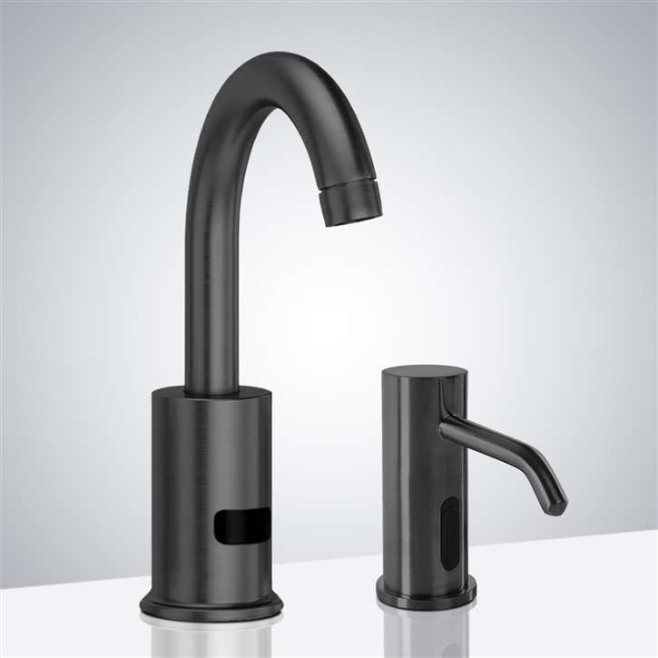 Fontana Commercial Automatic Dark Oil Rubbed Bronze Motion Sensor Faucet and Automatic Soap Dispenser