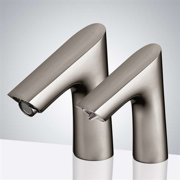 Fontana Commercial Brushed Nickel Touch less Automatic Sensor Faucet with Automatic Sensor Soap Dispenser