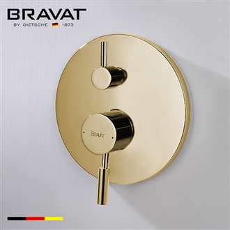 Bravat Shower Mixer Valve Brushed Gold Shower Valve Mixer 2-Way Concealed Wall Mounted