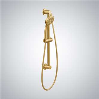 Brushed Gold Handheld Round Shower 1-Spray Handheld Shower Fontana FS1029-BG Handheld Shower