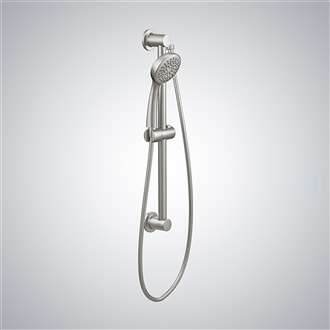Chrome Handheld Round Shower 1-Spray Handheld Shower_and Ergonomic Handle