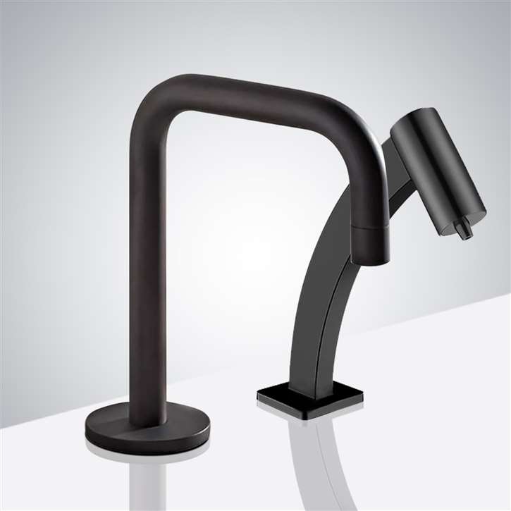 Fontana Commercial Automatic Hands Free Sensor Faucet with Matching Soap Dispenser for Restrooms in Oil Rubbed Bronze