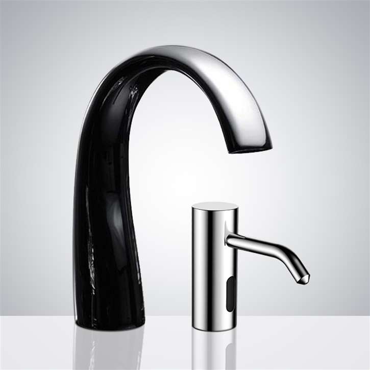 Fontana Commercial Smart Automatic Hands Free Chrome Finish Sensor Faucet and Deck Mount Soap Dispenser