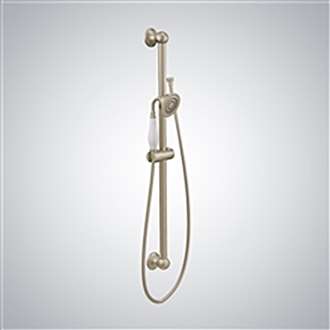 Brushed Nickel Handheld Round Shower 1-Spray Handheld Shower with 24-inch slide bar