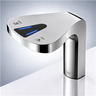 Fontana Creteil Chrome 2 in 1 Deck Mounted Automatic Water Faucet and Foam Soap Dispenser