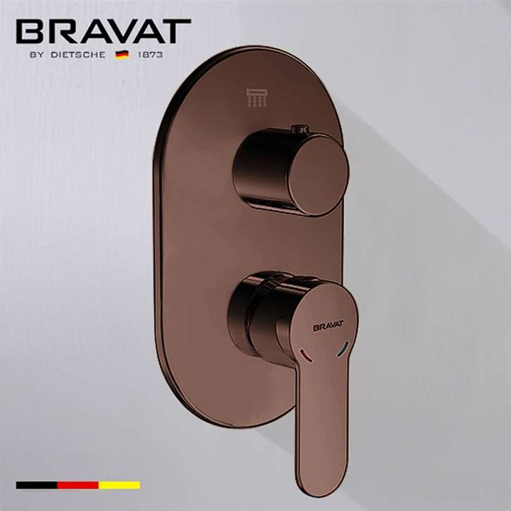 Bravat Shower Valve Mixer 2-Way Concealed Wall Mounted In Light Oil Rubbed Bronze