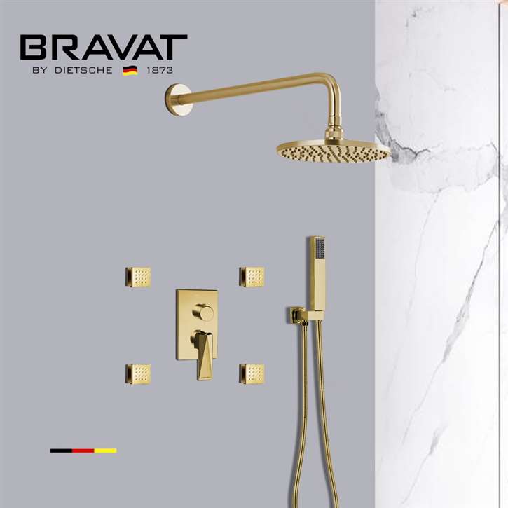 Bravat 3-Way Concealed Mixer Brushed Gold