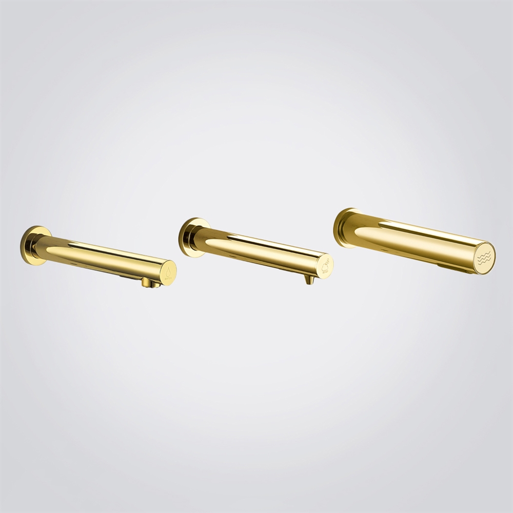 FontanaWhisperTrio Gold Touchless Soap Dispenser Faucet and Hand Dryer