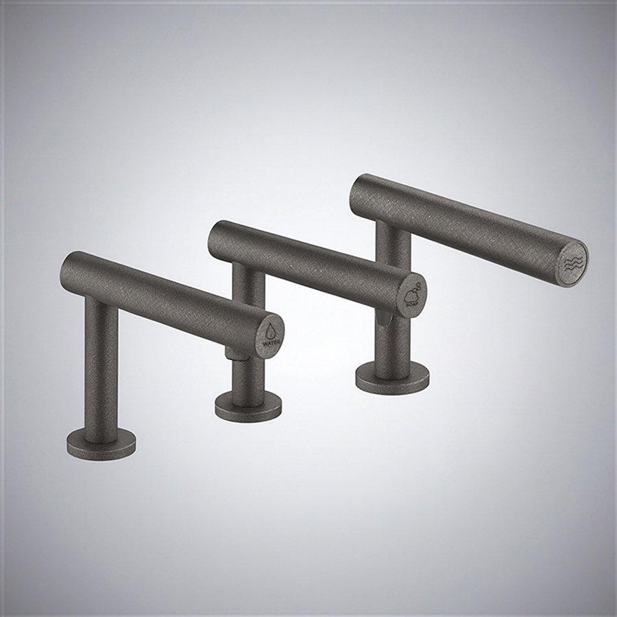 FontanaOrythia Warm Charcoal Touchless Faucet Soap Dispenser and Hand Dryer System
