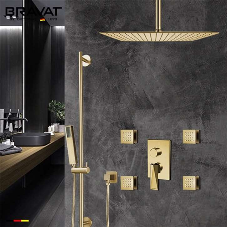 Brushed Gold Luxury Shower System