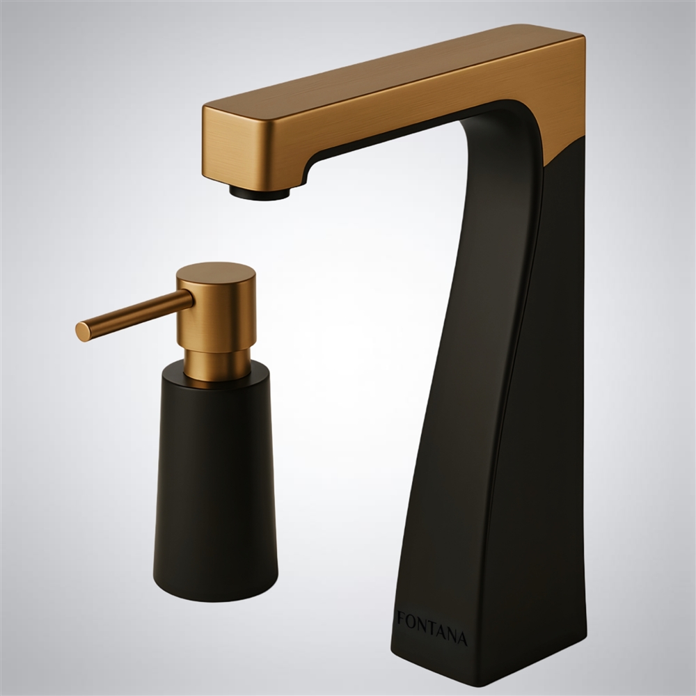 Commercial touchless faucet in brushed/matte gold finish — sensor-activated deck-mount (FS10605BMG)