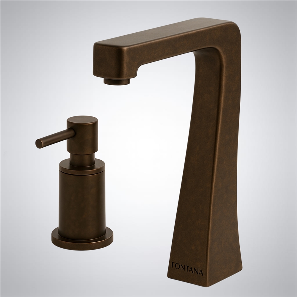 Commercial touchless faucet in rose finish with black accents — sensor-activated deck-mount (FS10611RFB)
