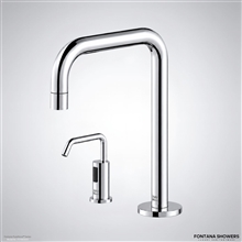 Fontana PureNova chrome touchless faucet and automatic soap dispenser set