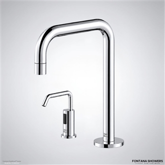 Fontana PureNova chrome touchless faucet and automatic soap dispenser set