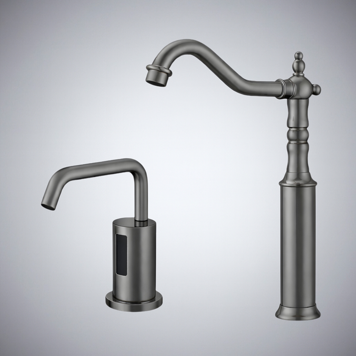 FS10643GMG Fontana Twinix touchless faucet in Gunmetal Gray
