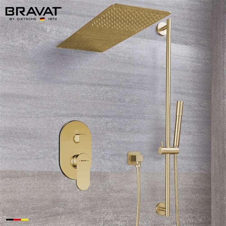 Brushed Gold Waterfall & Rainfall Shower Set With Handheld Shower Set in Brushed Gold Finish !!!