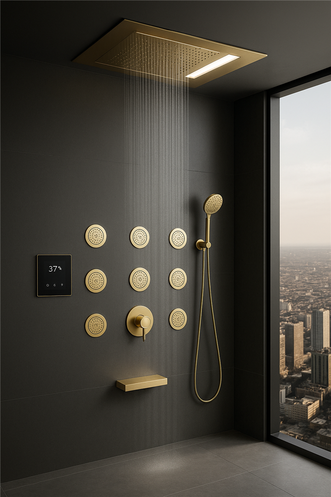 Fontana Immersion Spaâ„¢  Series â€“ Brushed Gold Shower System