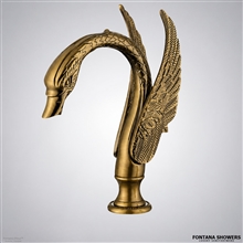 Antique brass swan faucet