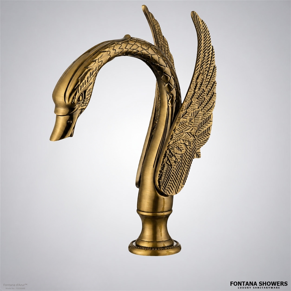 Antique brass swan faucet
