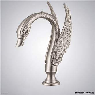 Brushed nickel swan faucet