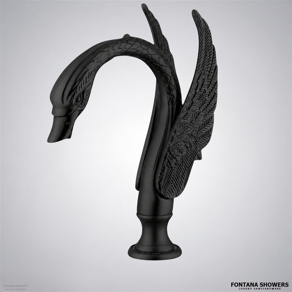 Matte black swan faucet