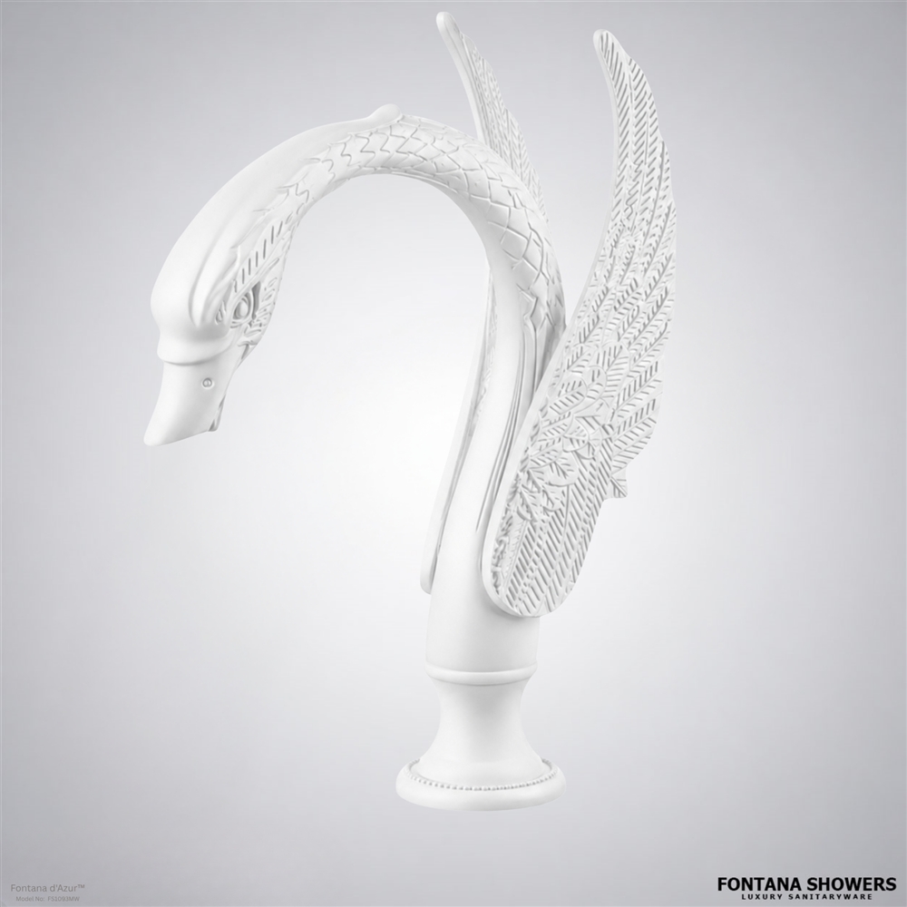 Matte white swan faucet