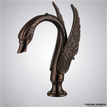 Oil-rubbed bronze swan faucet
