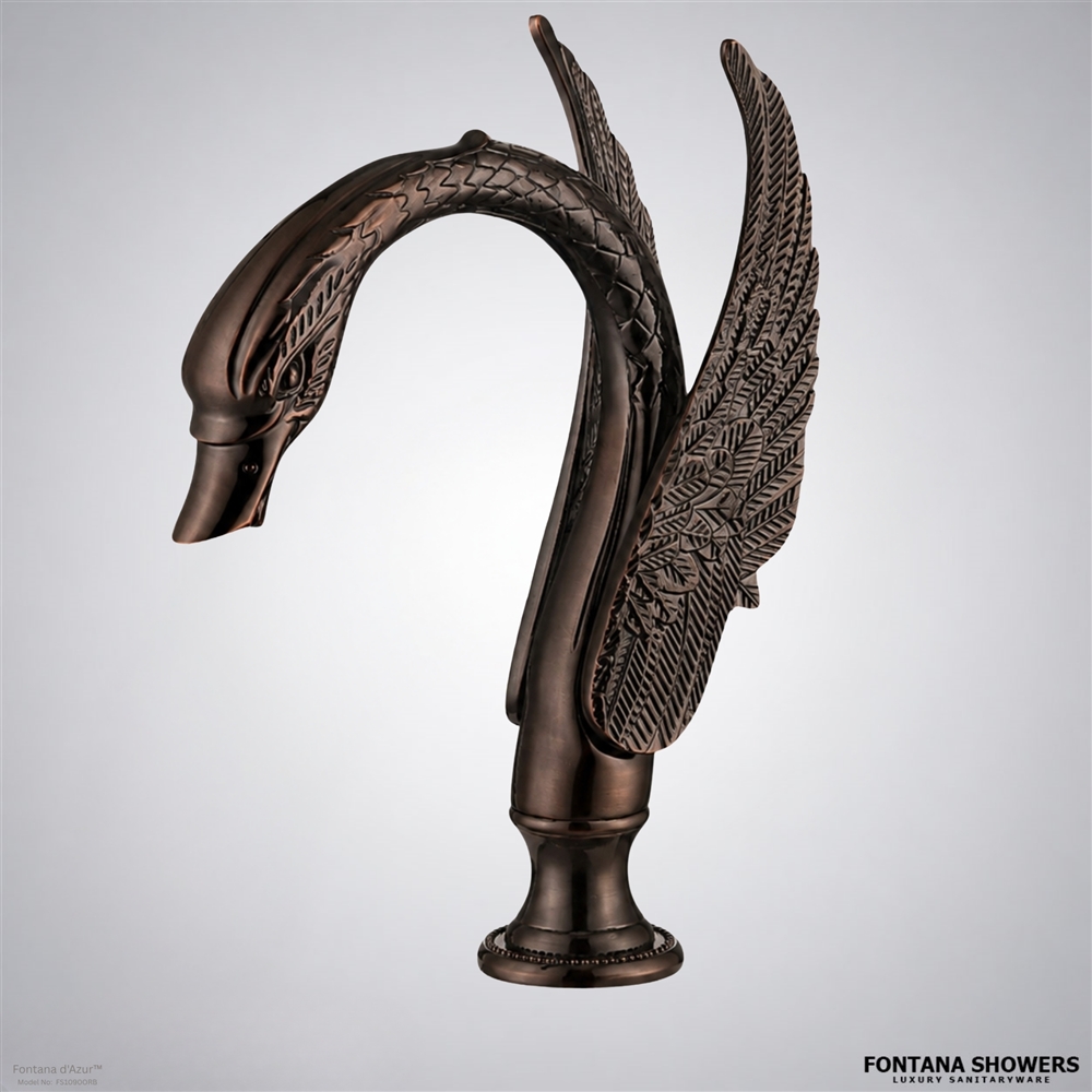 Oil-rubbed bronze swan faucet