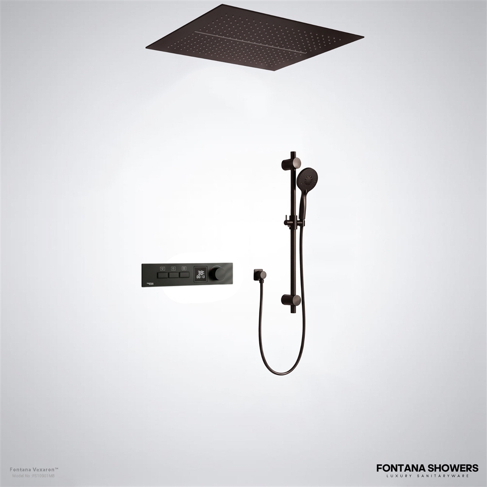 Vexaronâ„¢ matte black digital shower