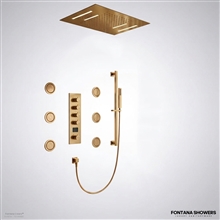 Brushed gold digital shower system