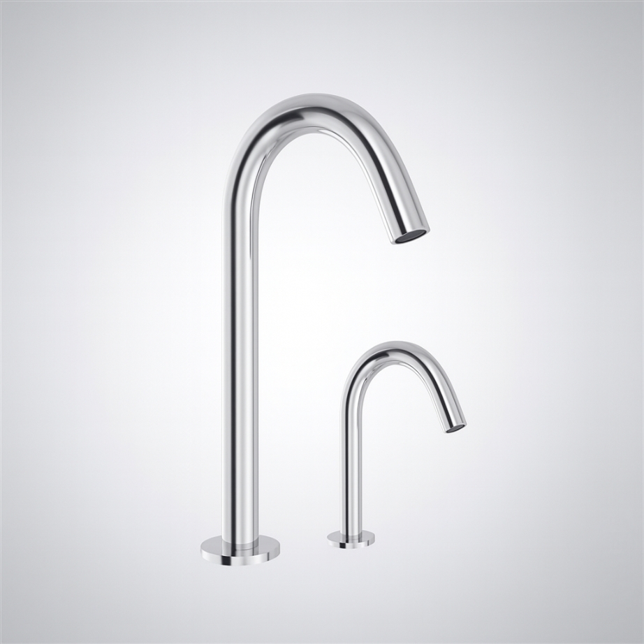 Fontana StreamSense Chrome Dual Sensor Touchless Faucet and Soap Dispenser Set