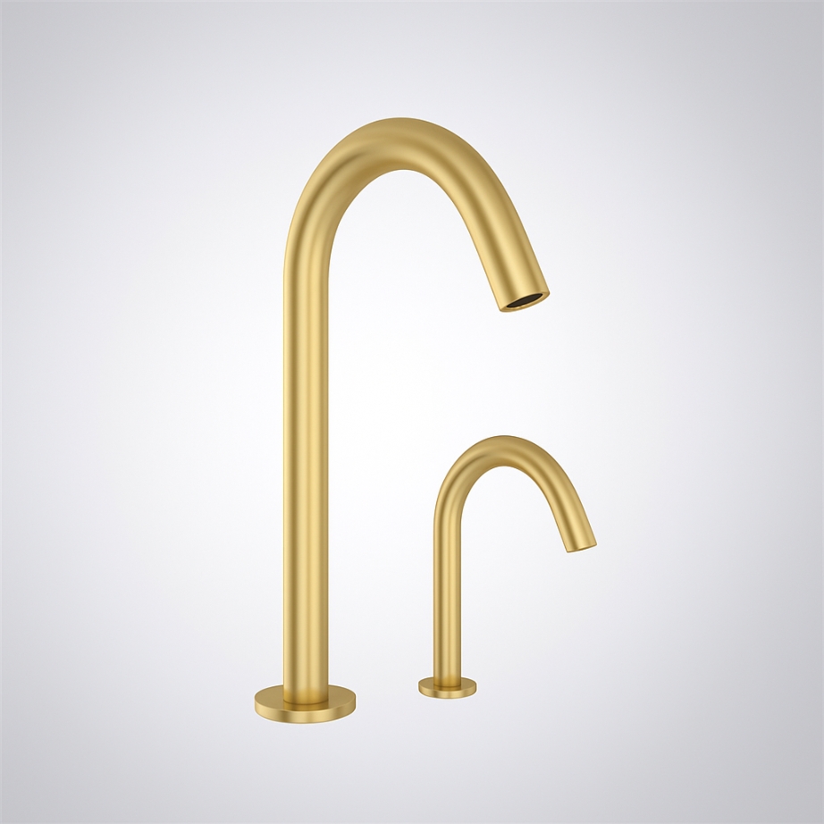 FontanaSafeWash Gold Touchless Faucet and Soap Dispenser Set