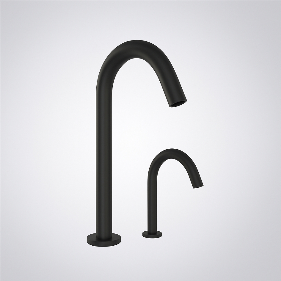 FontanaSpeedWash Matte Black Touchless Faucet and Soap Dispenser Set
