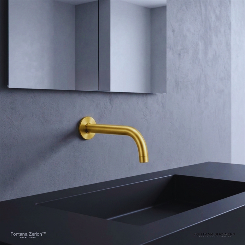 Fontana Zerion brushed gold wall-mounted commercial touchless sensor faucet model FS1093BG