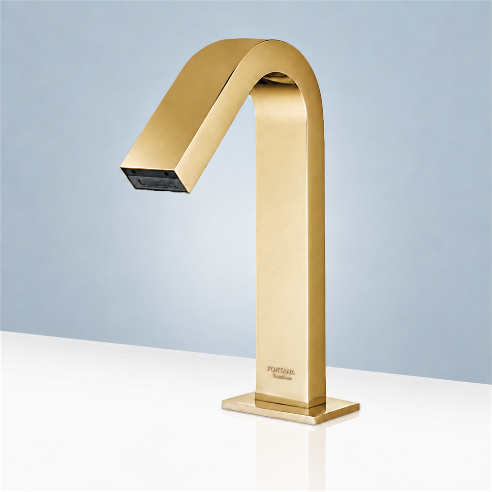 Fontana Commercial Brushed Gold Touch less Automatic Sensor Hands Free Faucet