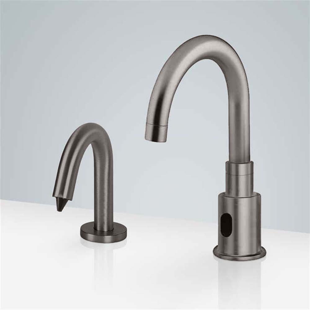 Fontana Dax Touchless Motion Sensor Faucet & Automatic Liquid Soap Dispenser for Restrooms in Brushed Nickel Finish