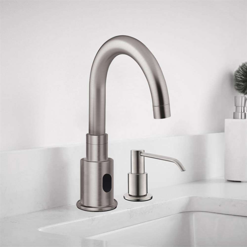 Fontana Orlyth brushed nickel commercial touchless faucet