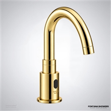 Gold touchless commercial faucet
