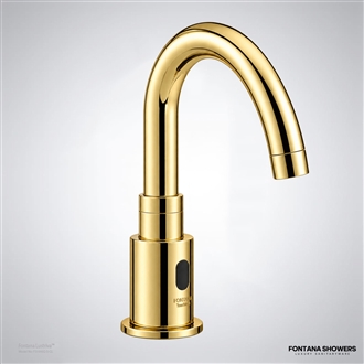Gold touchless commercial faucet