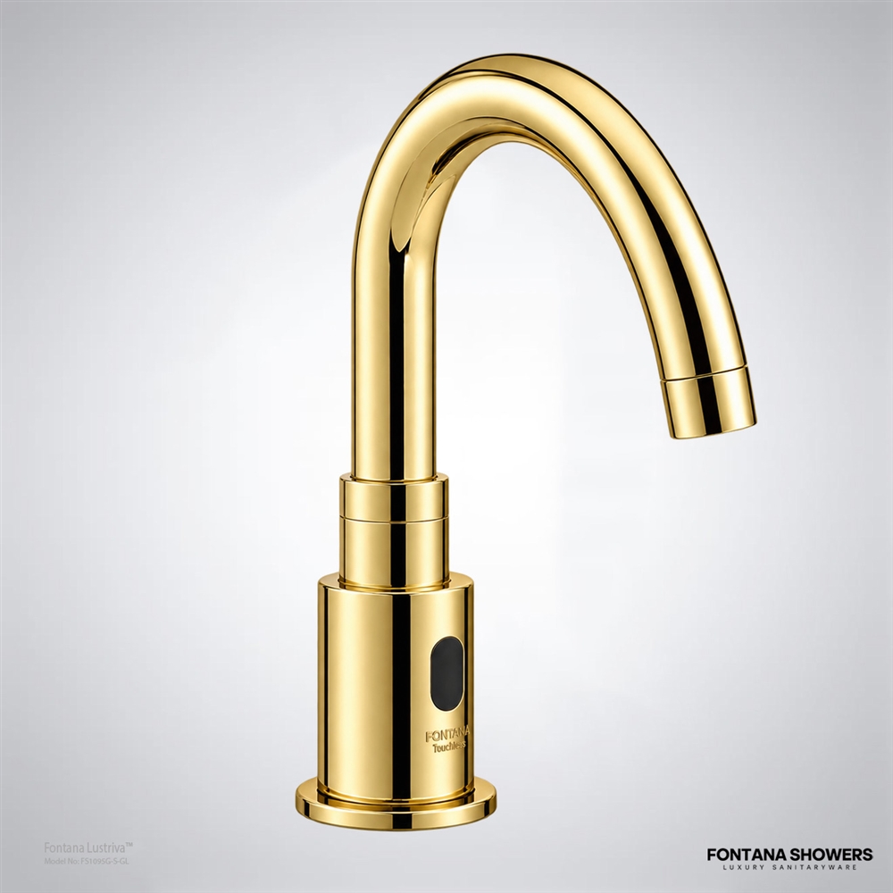 Gold touchless commercial faucet