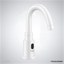 Matte white sensor faucet