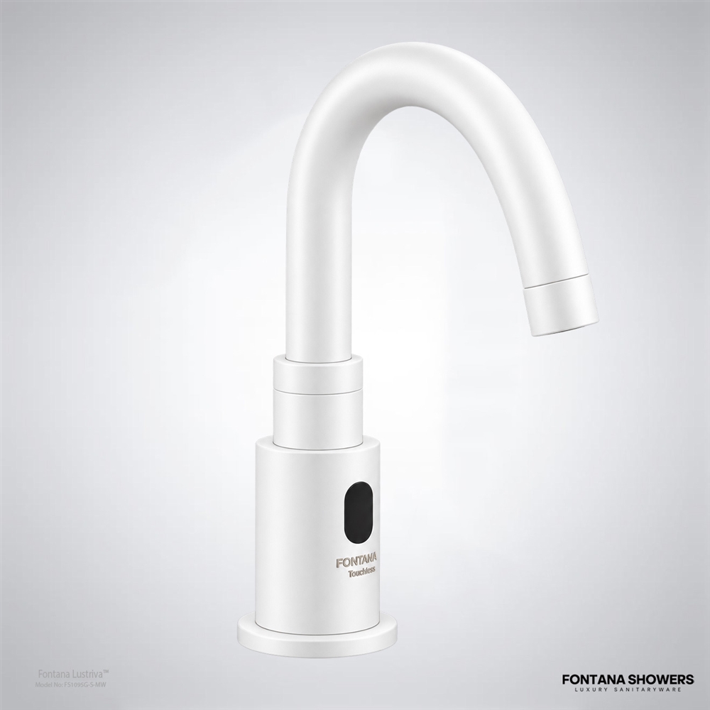 Matte white sensor faucet