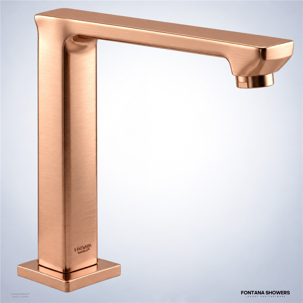 Rose gold touchless faucet