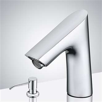 Fontana Commercial Chrome Touchless Automatic Sensor Faucet with Manual Soap Dispenser