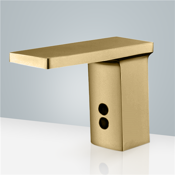Brushed Gold Commercial Building Bathroom Faucet