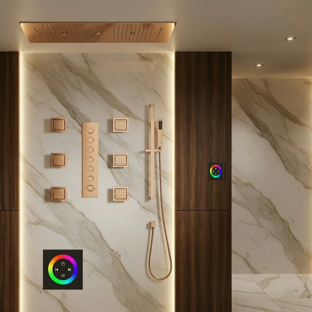 Fontana Luxeronâ„¢ â€“ Champagne LED Shower