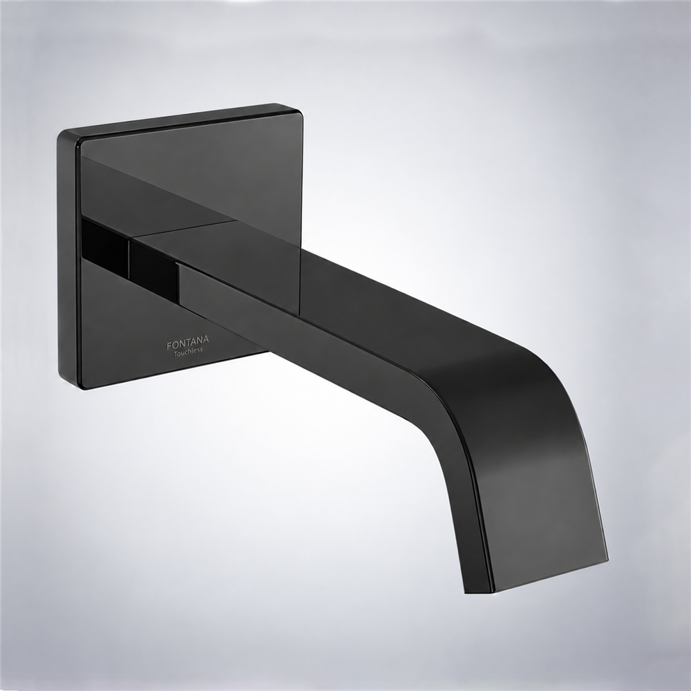 Fontana Commercial Automatic Wall Mount Matte Black Sensor Bathroom Faucet