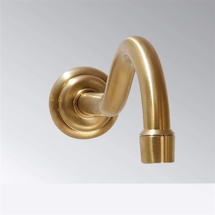 Fontana Antique Commercial Automatic Wall Mount Brushed Gold Sensor Bathroom Faucet