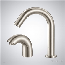 Brushed nickel sensor faucet dispenser
