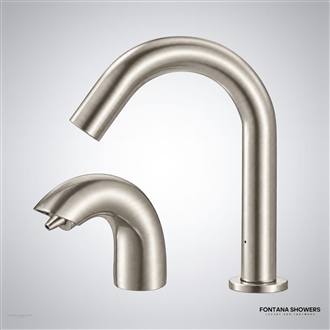 Brushed nickel sensor faucet dispenser